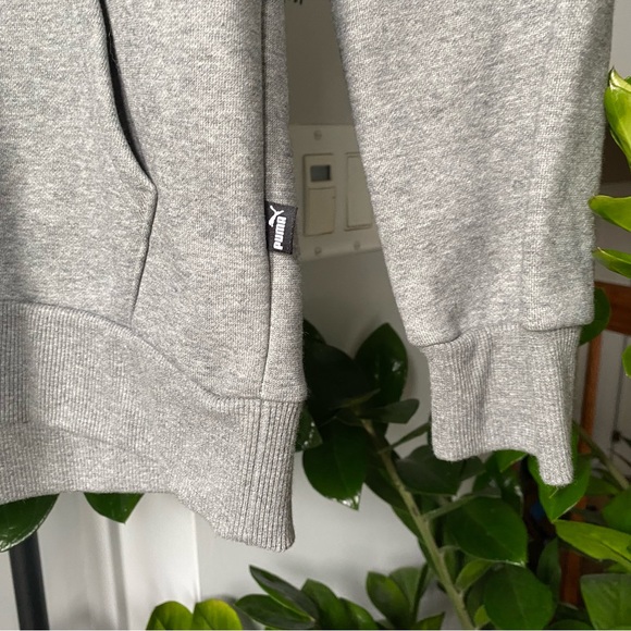 PUMA men’s Graphic Fleece Hoodie kangaroo pockets Medium Gray Heather size S NEW - Picture 3 of 5